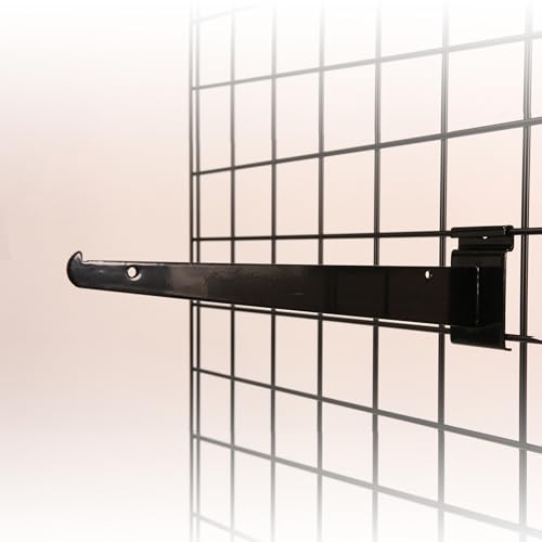 Sswbasics 40410-10 Grid Wall Accessory - 12 Inch Black Metal Shelf Brackets thumb #3