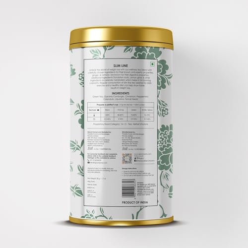 Image of TGL Co.Slim Line Green Tea Infusion 50G Tin Can|Rich in Anti Oxidant | Refreshing | No Artificial flavor | Improve Digestion