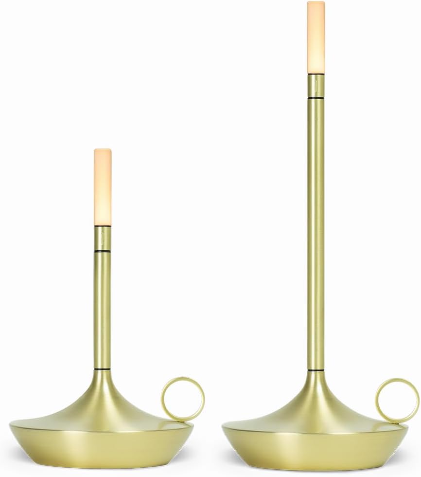 Graypants Wick Portable LED Lamp (Brass, Short)