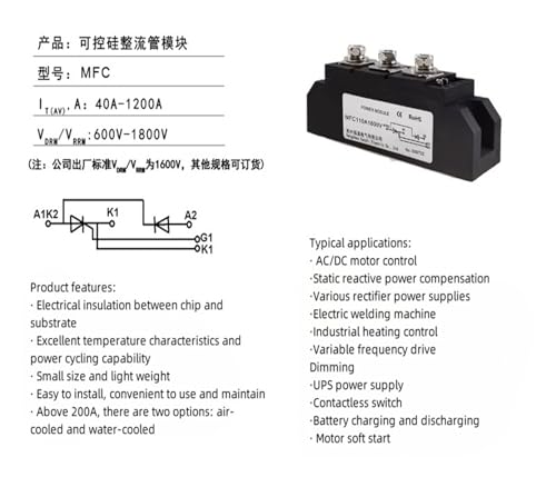 Module redresseur MFC110A1600V pont de thyristor pour soudage et moteurs AC DC