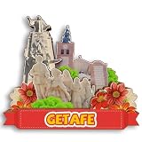 Getafe España - Imán de madera 3D para nevera, recuerdo de ciudad, recuerdo de viaje, lindo adhesivo para nevera, decoración del hogar y la cocina