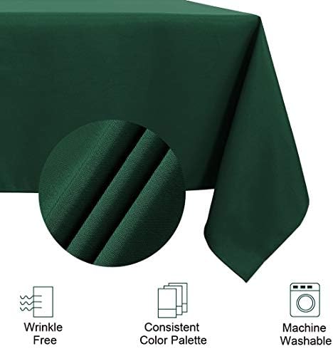 PiccoCasa Table Cloth Wipe Clean Rectangle Tablecloth Wrinkle and Water Resistant Polyester Dining Table Cover Washable for Kitchen Dinning Party 55"x63" (140x160cm) Green
