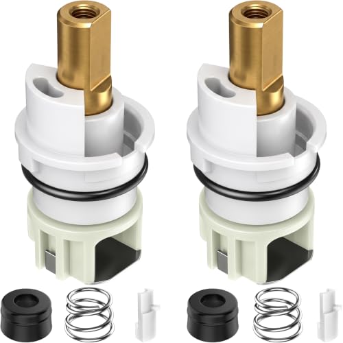 2-Pack for Delta RP25513 Faucet Cartridge Replacement: 2-Handle Faucet Repair Kit for Delta Bathroom Kitchen Faucets Stem Parts Replacement with RP24096, RP4993 Seats & Springs, RP24097 1/4 Turn Stop