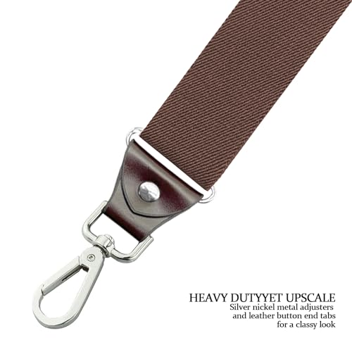 Image of Hook Suspenders for Men Swivel Hooks Adjustable Elastic Retro Suspenders