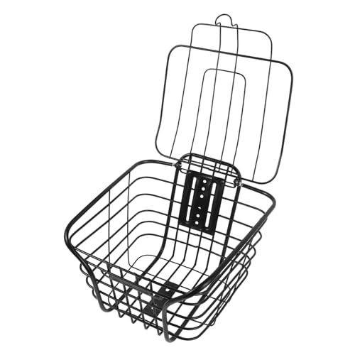 DECORNIJIA 自転車前カゴ 大型強化アイアン製収納バスケット 乗車対応 電動自転車対応 多目的フロントバスケット 通勤買い物用