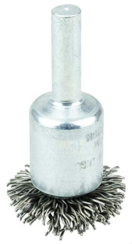 Image of Weiler 10099 1 inch Circular Flared Crimped Wire End Brush, .020 inch Steel Fill, Made in The USA