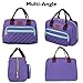 Genteen Lunch box for Women Girls Teens Insulated Quilted Lunch Bag for Adult Men Reusable LunchBox with Front Pocket for Work, School, Picnic or Travel-15 Cans/14 Liters Purple