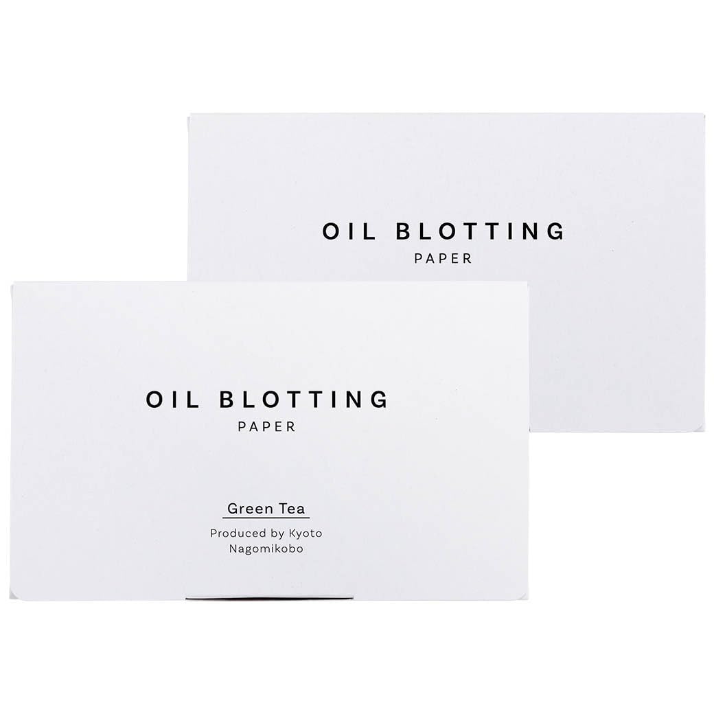 Oil Blotting Paper 100 Sheets,Pack of 2 – Natural Green Tea Facial Tissues with Premium Washi Japanese Paper, Portable Easy Dispensing, Made in Japan, Skin-Care & Makeup Essential Green
