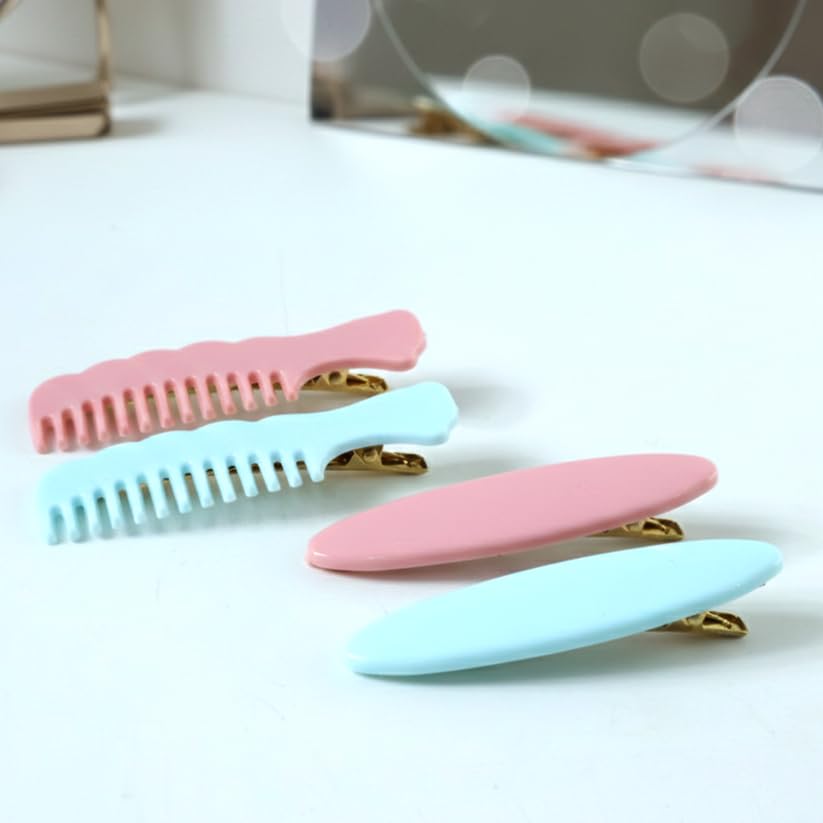 Image of Pastel Comb Style Hair Clip Set for Women and Womens, Strong Grip Plastic Side Comb Hair Clips for Daily Hair Styling, Assorted Colors, Pack of 24 Pieces