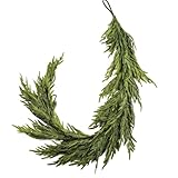 HomeKaren Norfolk Kiefer Girlande 1.8M Real Touch Realistische Weihnachten Kiefer Girlande, Grün Künstliche Weihnachtsdekorationen für Tisch, Mantel, Wand