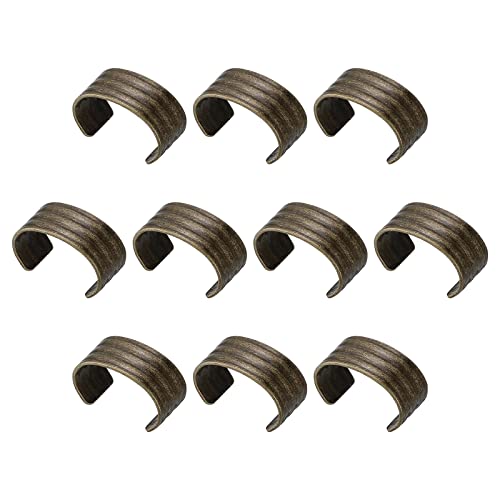 uxcell Leather Rope Clip, 50Pcs Cylindrical Crimping Cord Crimps Foldable String Leather Cord Fastener for DIY Lanyard, Tassel, Jewelry Making, Bronze