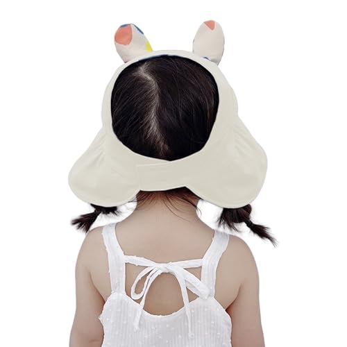 Kids Cute Rabbit Ear Wide Brim Sun Hat Empty Top Double-Sides Pattern Bucket Hat Summer Beach Travel Hat for Boys Girls3