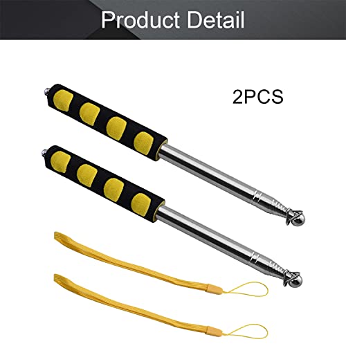 Image of Othmro 2Pcs Hollow Telescopic Teachers Pointer, Teaching Pointer Stick for Classroom, Metal Hand Retractable Pointer Extended Length 63 inch, Handheld Presenter Whiteboard Pointer (Orange)