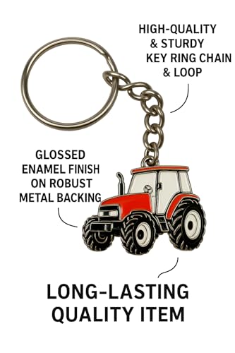 Roter Traktor Schlüsselanhänger - Traktor-Zubehör & Landwirt Geschenke für Männer - Bauernhof- und Landwirtschaftsgeschenke