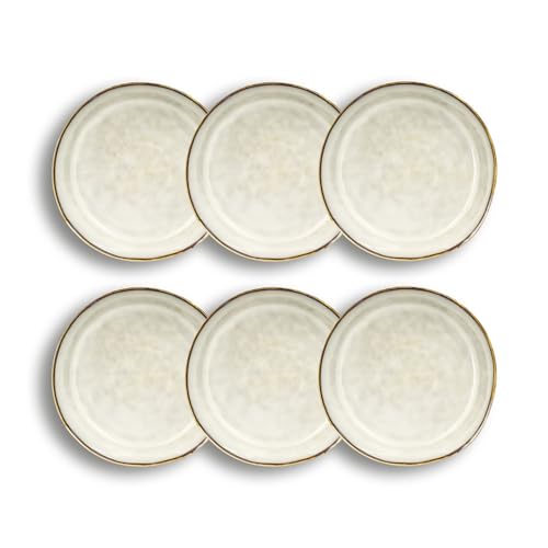 OGO LIVING - Lot de 6 assiettes coupes boral 20cm beige clair en grès - 2614753