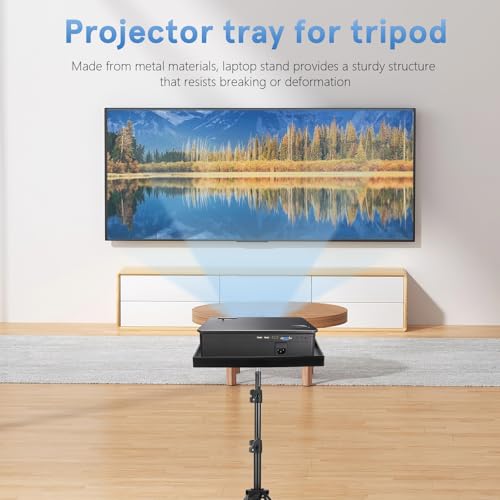 Soporte proyector mesa con bandeja ajustable y base trípode fácil de instalar 3