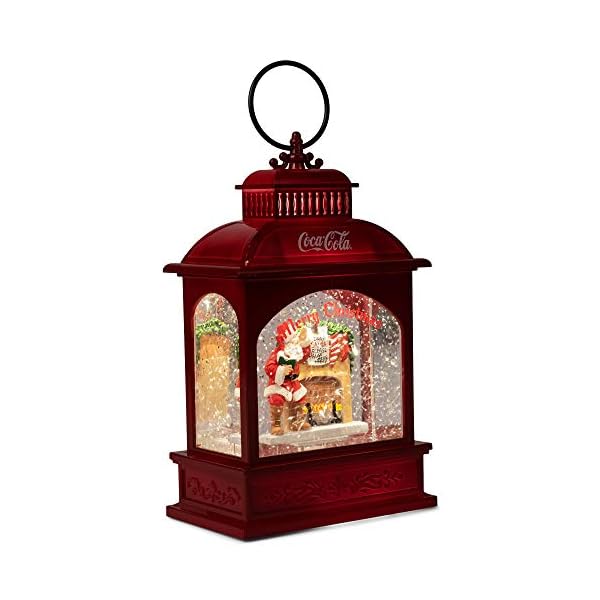 Coca-Cola Kurt S. Adler 9-Inch Battery-Operated LED Coke Santa Lantern Wasserkugel, Harz, Bunt – Bild 3
