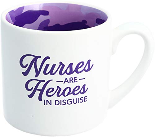 Pavilion Gift Company - Nurse - 15 Oz Purple Camouflage Coffee Tea Cup Mug white