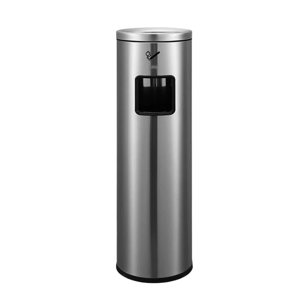 OLSKFUH Outdoor Ashtray Hotel Lobby Stainless Steel Ash Pillar Outdoor Street Cylindrical Trash Can Soot Column Trash Can,