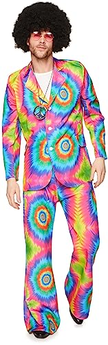 Karnival Costumes Costume hippie pour Homme tie dye 70s 60s - Taille M