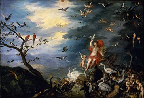 Peinture murale l'allégorie de l'air par Jan Brueghel l'Ancien - Impression toile premium
