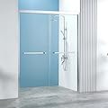 YTTSOYTS 56-60" W x 76" H Double Sliding Shower Door, Shower Glass Door with 5/16" (8mm) Clear SGCC Tempered Glass, Stainless Steel Hardware, Nano Easy-Clean Coating (Bright Chrome, 60" W x 76" H)