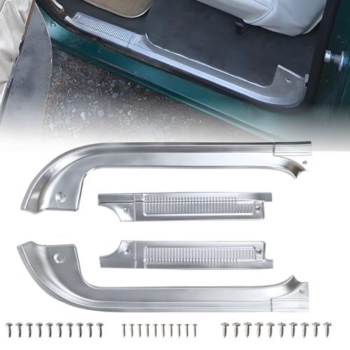 FEIMAOTUI Door Sill Guards Kit Compatible with Chevy GMC C10 C20 C30 R10 R20 R30 R1500 R2500 R3500 Pickup 19781987 Aluminum Door Sill Plates (4-Piece Set)