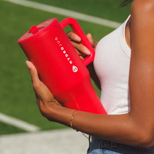 Image of HydroJug Traveler 40oz, Insulated Tumbler with Handle & Straw, Alumni Red