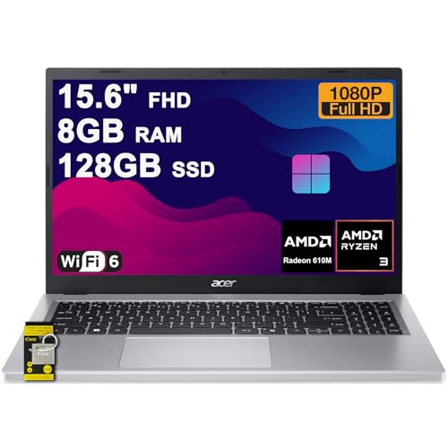 Acer Aspire Go 15 Business Laptop 15.6" FHD ComfyView AMD Quad-core Ryzen 3 7320U 8GB RAM 128GB SSD Type-c Wi-Fi6 Long-Lasting Battery Win11 ICP Hub
