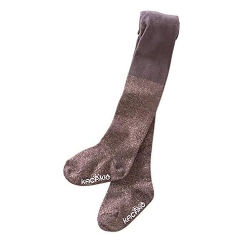 Whyme Baby Toddler Kids Girls Brown Cotton Sparkly Glitter Legging Stocking Pant Pantyhose Tights for 5-7T Cover