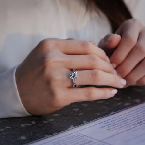 KEAO ELOISE 3-Piece Wedding Band Set with 2 Carat Round Brilliant Cut Simulated Diamond – Women's Eternity Bridal Jewelry4