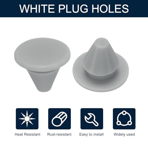 Image of uxcell 10pcs Hole Plugs 3 /16 Inch (6.3mm) Grey Silicone Snap-in Locking Waterproof Dustproof