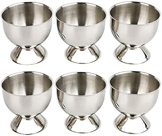 Egg Cup Tray Stainless Steel Soft Boiled Egg Cups Holder Stand (Egg Cups)