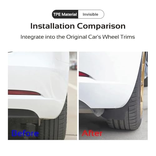 Guardabarros invisibles para Tesla Model Y 2025 y Model 3, protección discreta de pasos de rueda 3