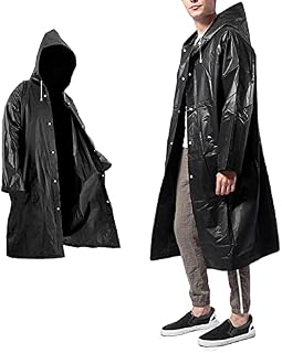 AWOCAN 2PCS Portable Reusable Waterproof Rain Poncho with Hood and Sleeves Clear Transparent Raincoat Lightweight EVA Rainwear for AdultPerfect for Outdoors and Hiking Camping