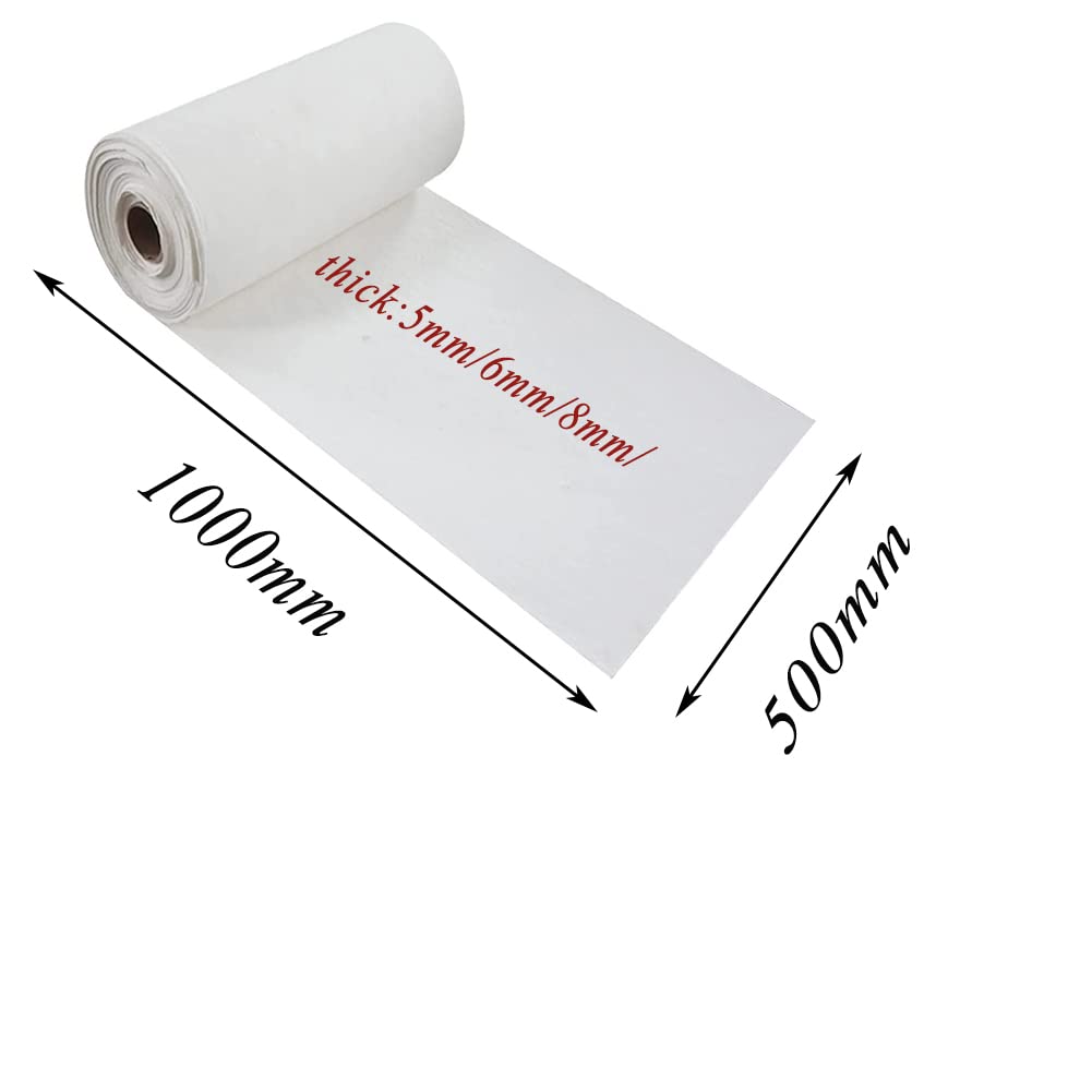 Carta Isolante Ignifuga in Fibra Ceramica - Resistenza alle Alte Temperature, Isolamento Termico per Stufe, Caminetti, Forni per Pizza, Forni, Forni di Forgiatura, Forni,8mm*500mm*1000mm