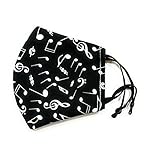 MUSIC NOTES (adjustable elastic) Adult size Triple Layer Face Mask 100% Cotton Washable/Reusable