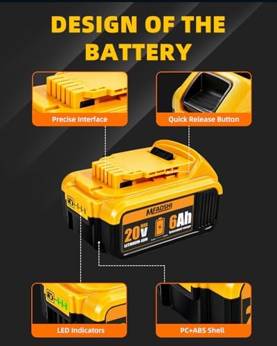 MFAOSHI 6Ah 20V Battery Replacement for DCB206 - 3