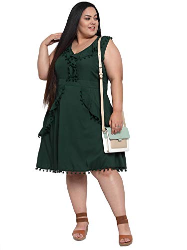 Image of Flambeur Women's Crepe Fit and Flare Knee-Length Casual Dress