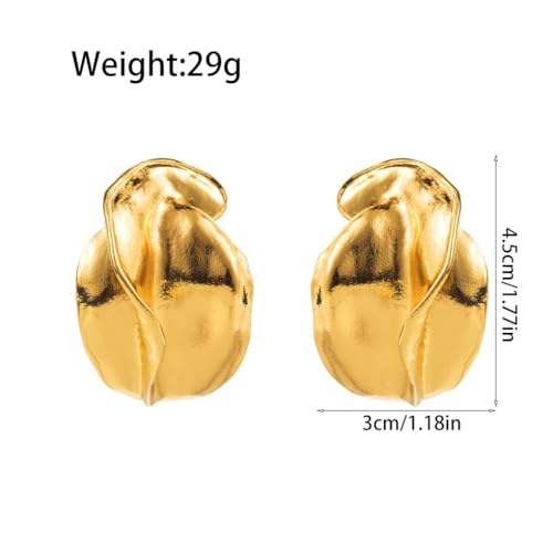 Chunky Gold Statement Earrings for Women,Vintage Oversized Geometric Earrings Trendy Silver Large Dangle Earring,Exaggerated Jewelry Accessories Gift2