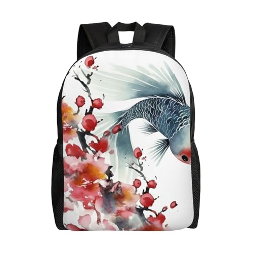 Mochila unisex impermeable para senderismo con diseño floral miniatura 1