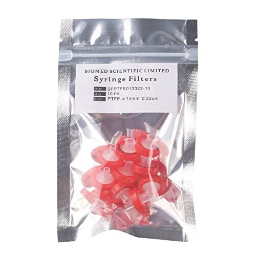 Bioemd Scientific Lot de 10 filtres hydrophiles en PTFE 13 mm de diamètre 0,22 um Taille des pores non stériles Cover