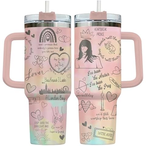 34HD Gifts for Christmas, Singer Tumbler 40 Oz Stainless Steel with Handle, Music Mug for Women, Music Themed Gifts, Birthday Gifts for Music Lovers Cover