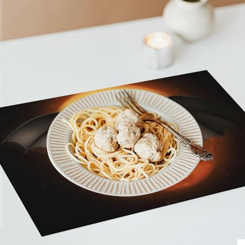 Sets de table d'Halloween en PVC lavables en vinyle tissé durable pour dîneurs - 8