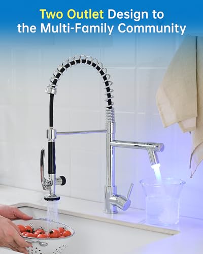 Image of Fapully Chrome Kitchen Sink Faucet, Commercial Pluma De Fregadero De Cocina