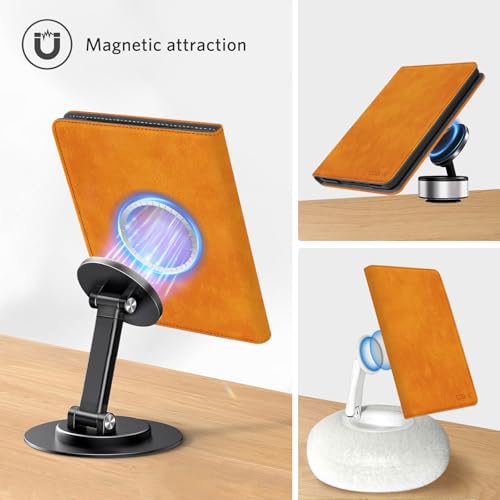 Image of CoBak Stand Case for 7 inch Kindle Paperwhite 12th Gen 2024 and Kindle Colorsoft with Hand Strap - Compatible with iPhone MagSafe, for Samsung /Belkin /Anker Wireless Charging Pads, Durable, Auto Sleep Wake
