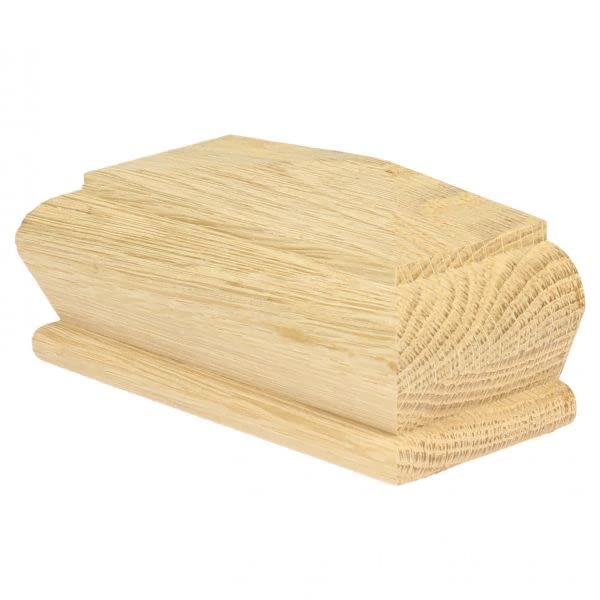 Oak Half Pyramid Newel Cap 120mm – Oak Half Stair Post Cap for 120 x 58mm Newel Posts – Unfinished Wood Staircase Cap - Jackson Woodturners