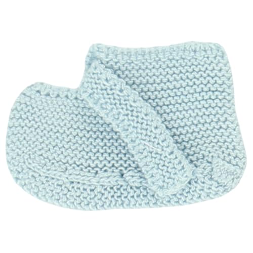 Dulce de Fresa Knitted Baby Booties Soft Cotton First Infant Shoes - Made in Spain (Sky Blue)