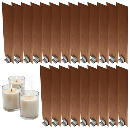 100 mechas de madera natural para velas 1.2x5.1 in miniatura 2