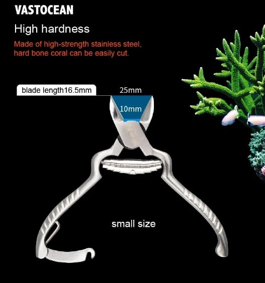 VASTOCEAN Coral SPS Forbici in acciaio inox per acquario barriera corallina nero 120 mm